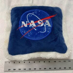 NASA Blue and White Plush Pillow